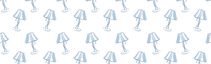 Laura Vogel Design - Pleated Blue and White Lampshades Wallpaper Pattern