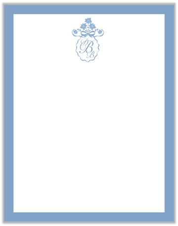 Something Blue Flat Notecard (with Monogram)