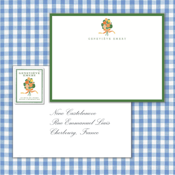 Laura Vogel Design - Nasturtium Stationery and Address Stamp Gift Set