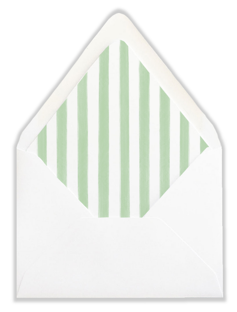 Watercolor Stripe Green | Euro Flap Envelope Liner