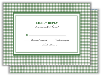 Green Gingham | Reply Card