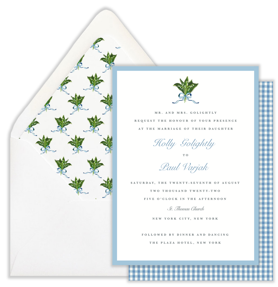 Lily of the Valley envelope liners by Laura Vogel Design