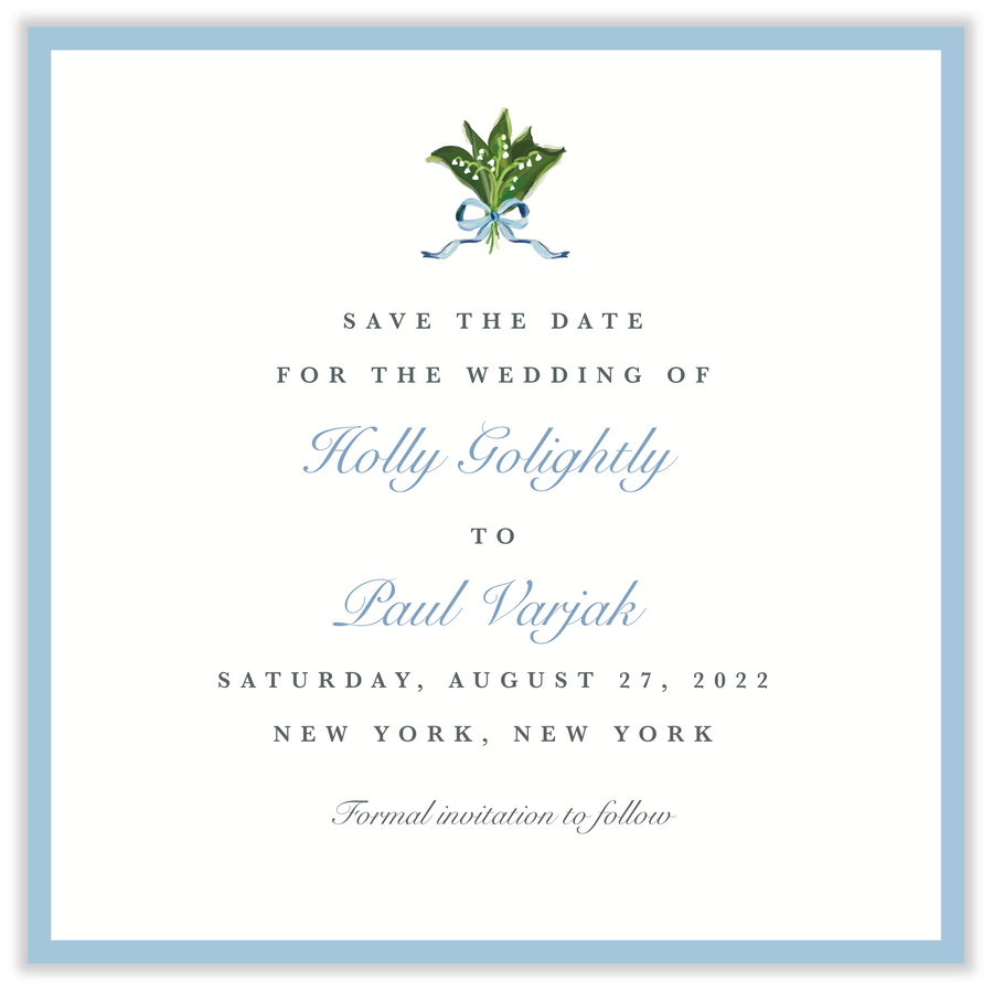 Lily of the Valley Save the Date by Laura Vogel Design