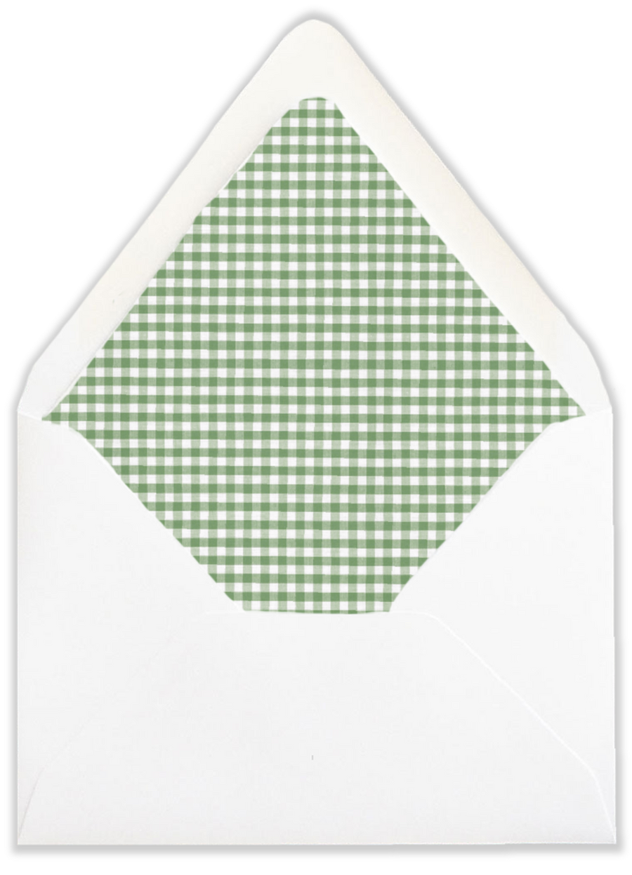 Green Gingham Envelope liner by Laura Vogel Design