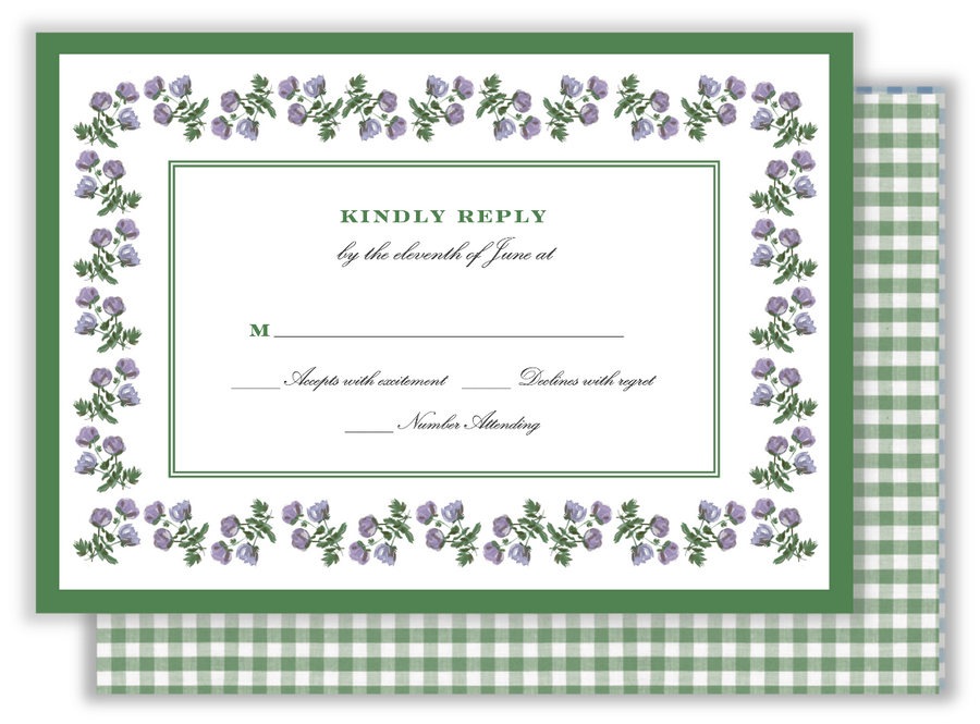 Peony | Reply Card *Floral Border*