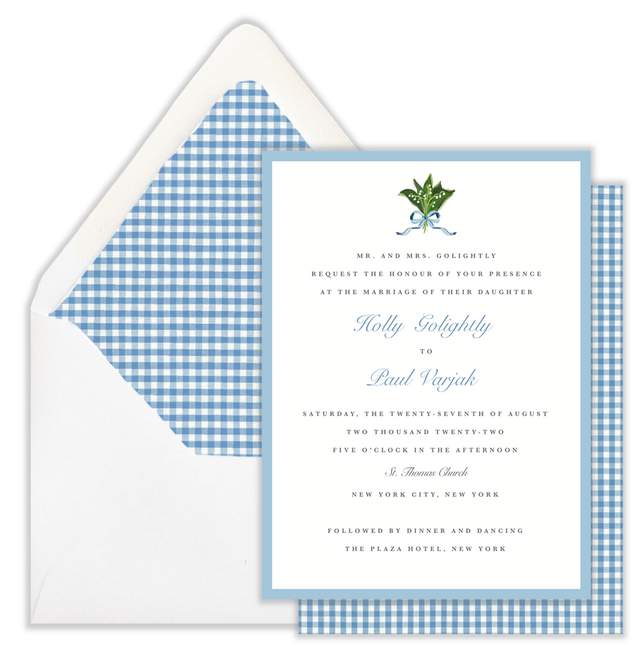 Blue Gingham Envelope Liners by Laura Vogel Design