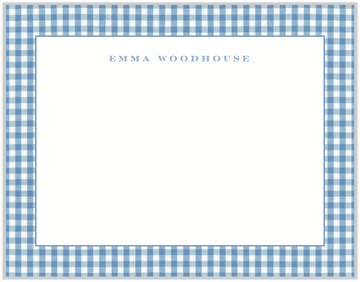 Laura Vogel Design - Blue Gingham Stationery Notecard