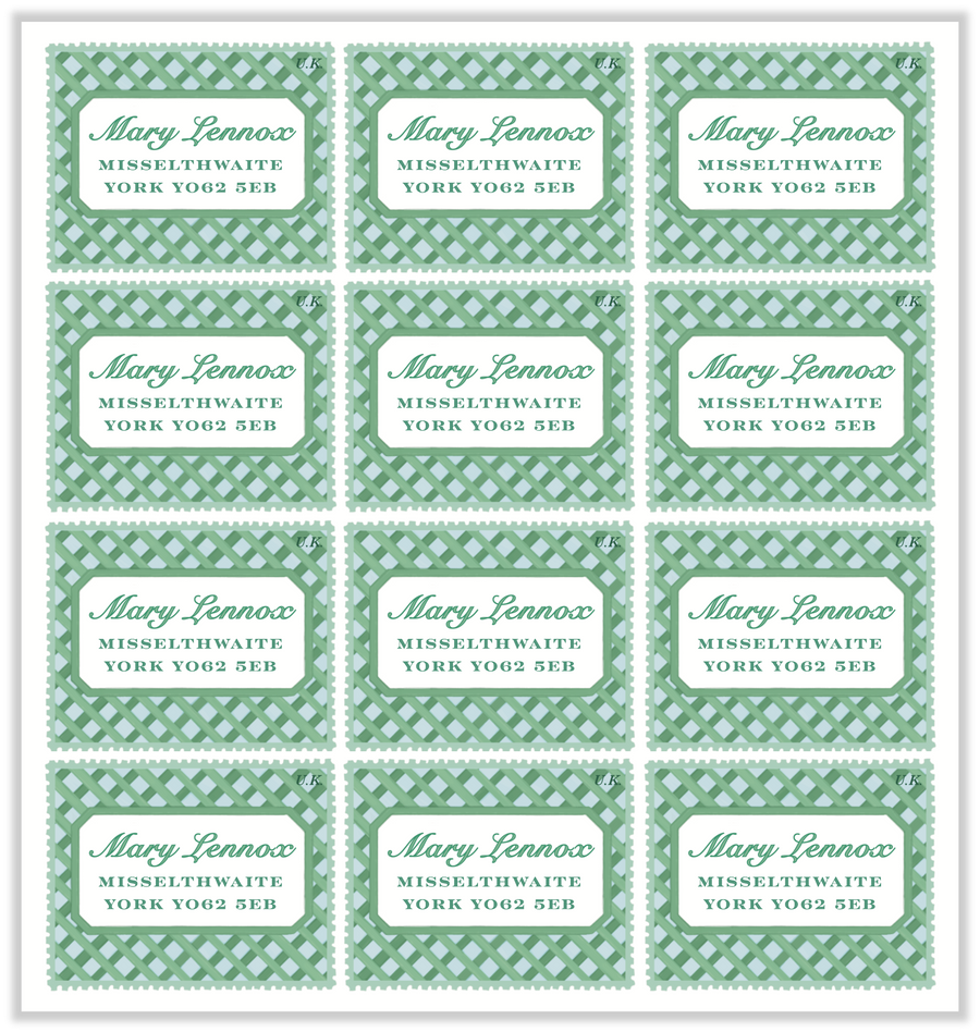 Lattice Return Address Stamp Sheet by Laura Vogel Design