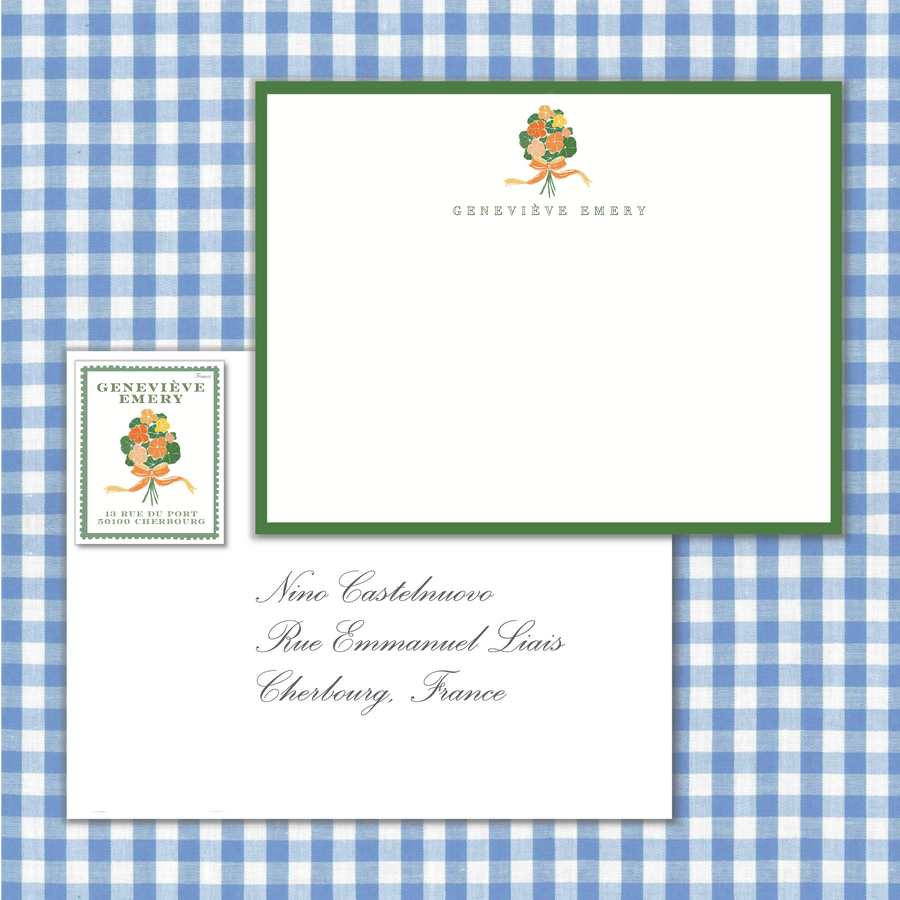 Laura Vogel Design - Nasturtium Stationery and Address Stamp Set