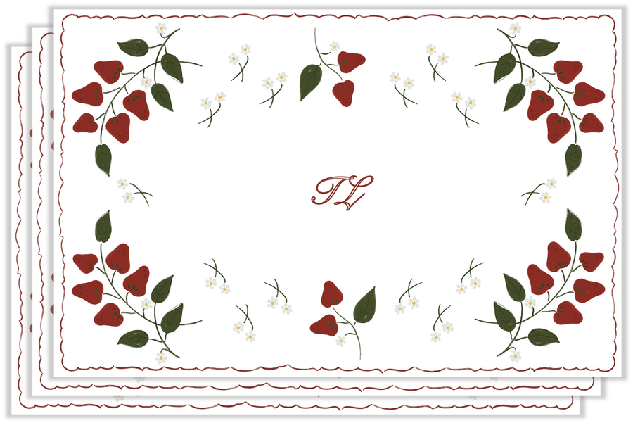 Strawberry Vine Paper Placemat