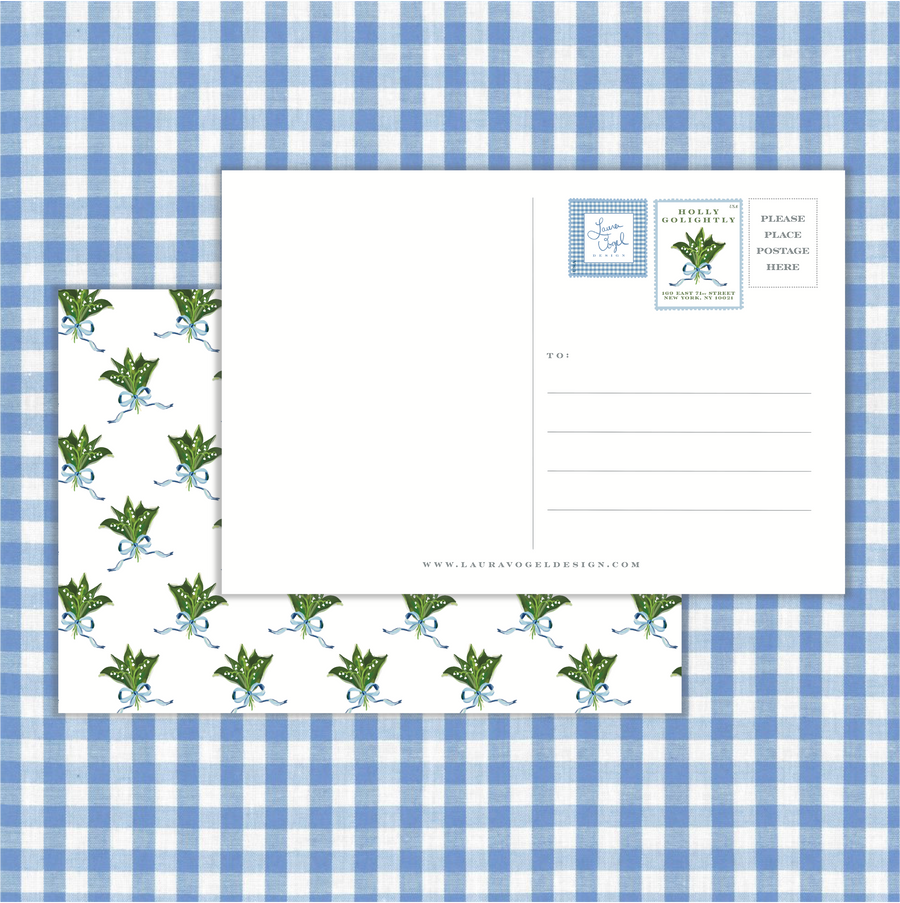 Lily of the Valley Personalized Postcard by Laura Vogel Design