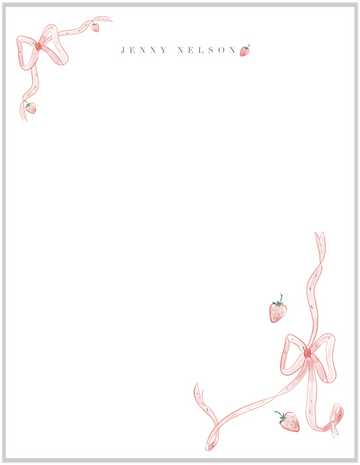 Laura Vogel Design - Strawberries & Bows Stationery Notecards