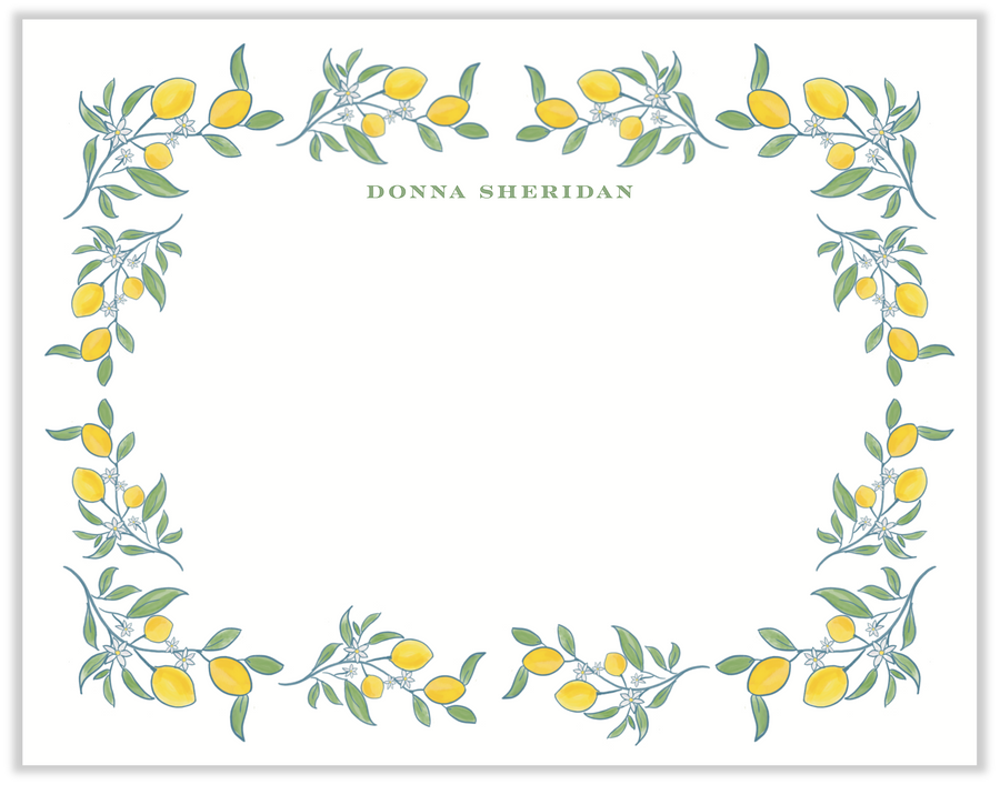 Lemon Blossom Stationery and Return Address Label Set by Laura Vogel Design