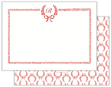 Holiday Wreath Flat Notecard by Laura Vogel Design
