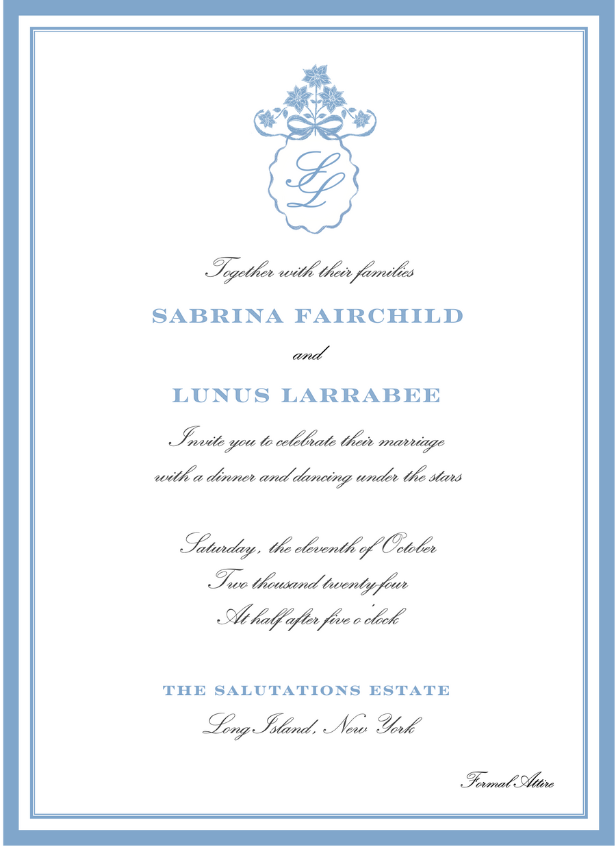 Something Blue | Wedding Invitation *Monogram*