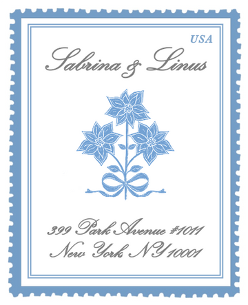 Something Blue | Wedding Return Address Label *Floral Motif*