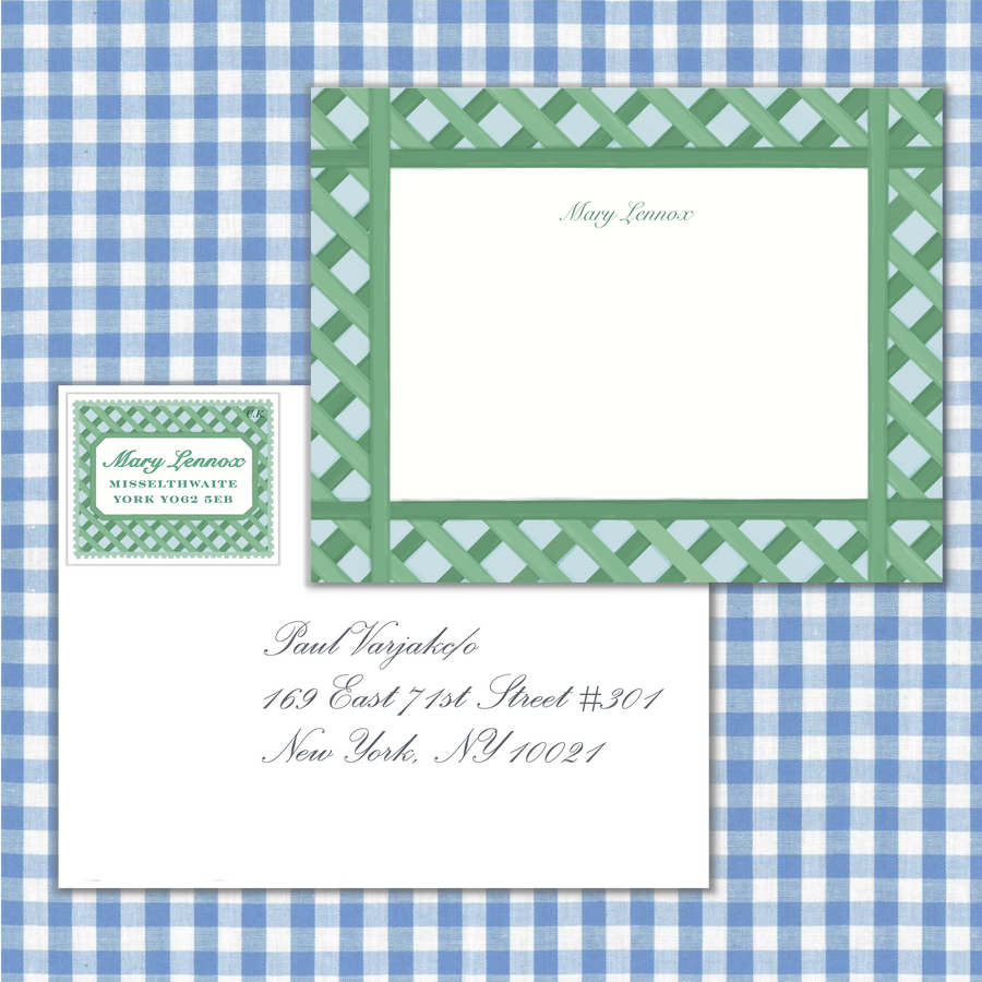 Laura Vogel Design - Treillage Stationery and Address Stamps Gift Set