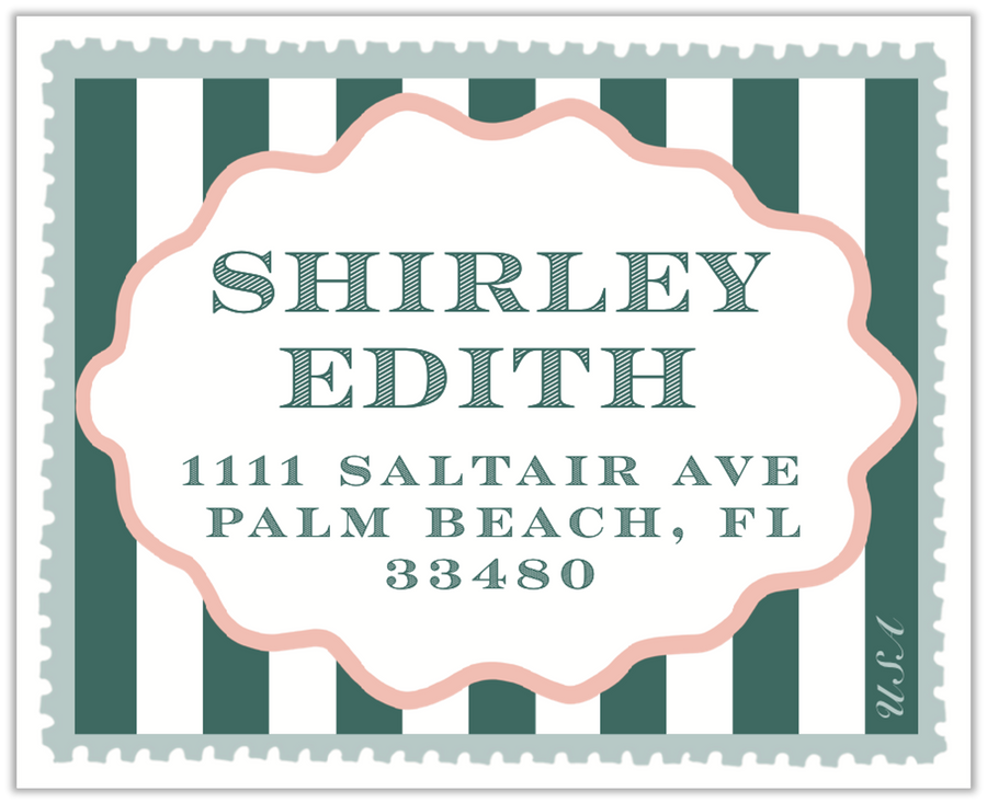 Cabana Stripe Return Address Label (Edith Hour x Laura Vogel Design)